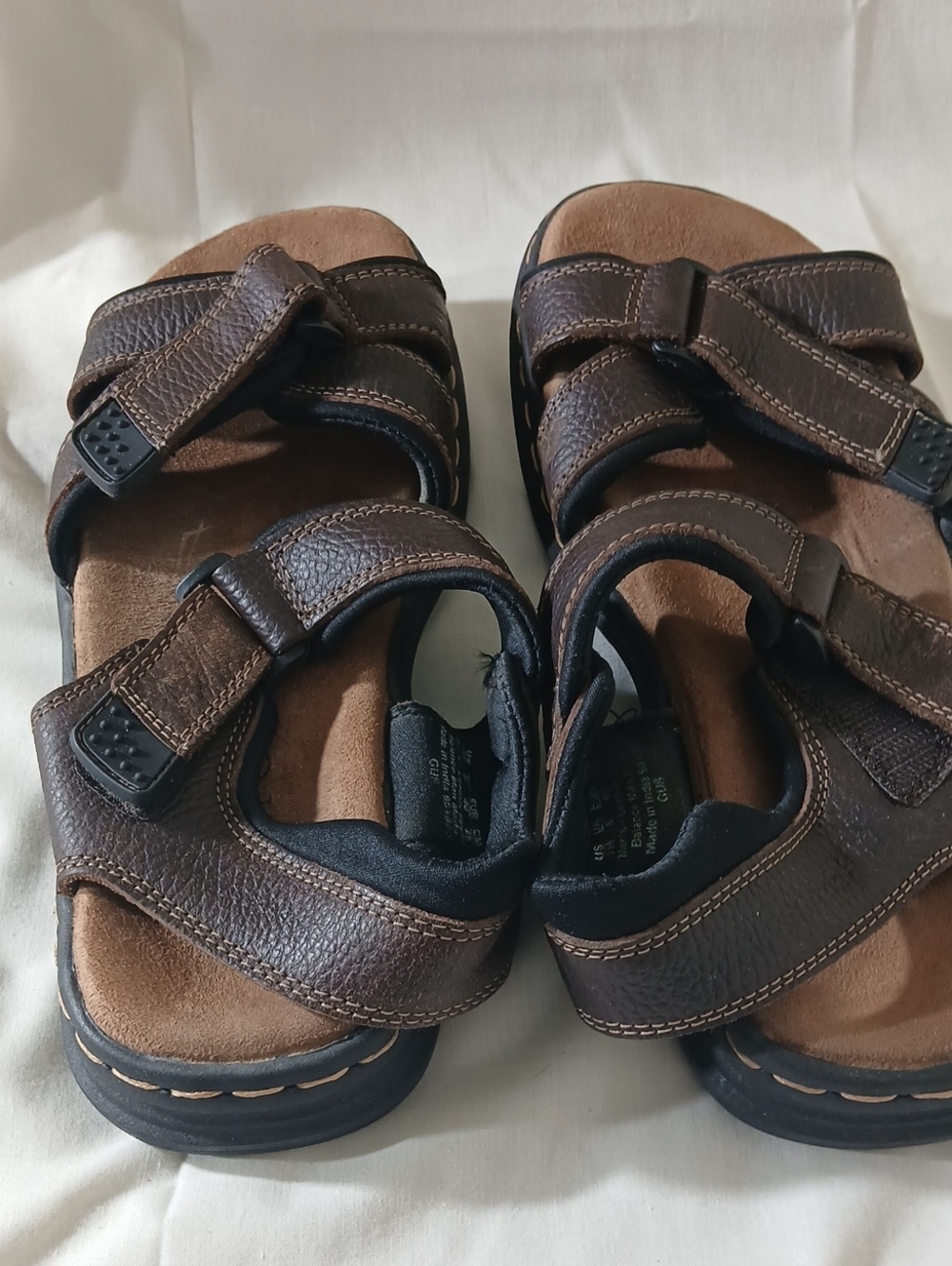 Kids Brown Adjustable Strap Sandals Size 7 Man
